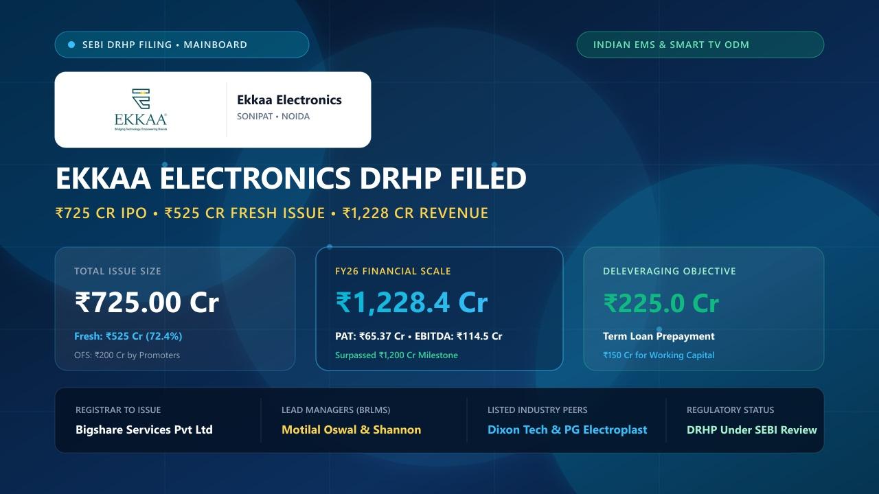 Ekkaa Electronics India IPO DRHP Filing SEBI Issue Size Financials Peer Check