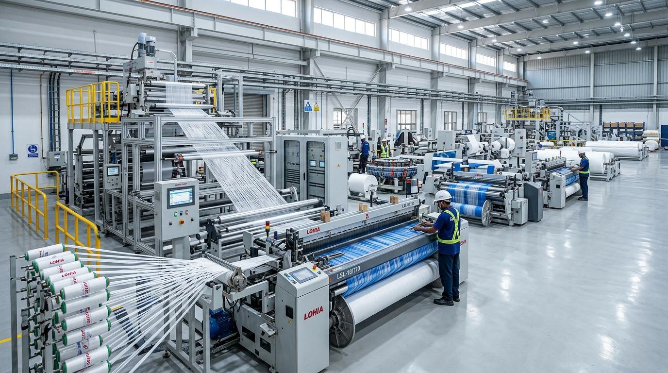 Lohia Corp Limited IPO review with technical textile machinery manufacturing tape extrusion lines circular looms and global export presence