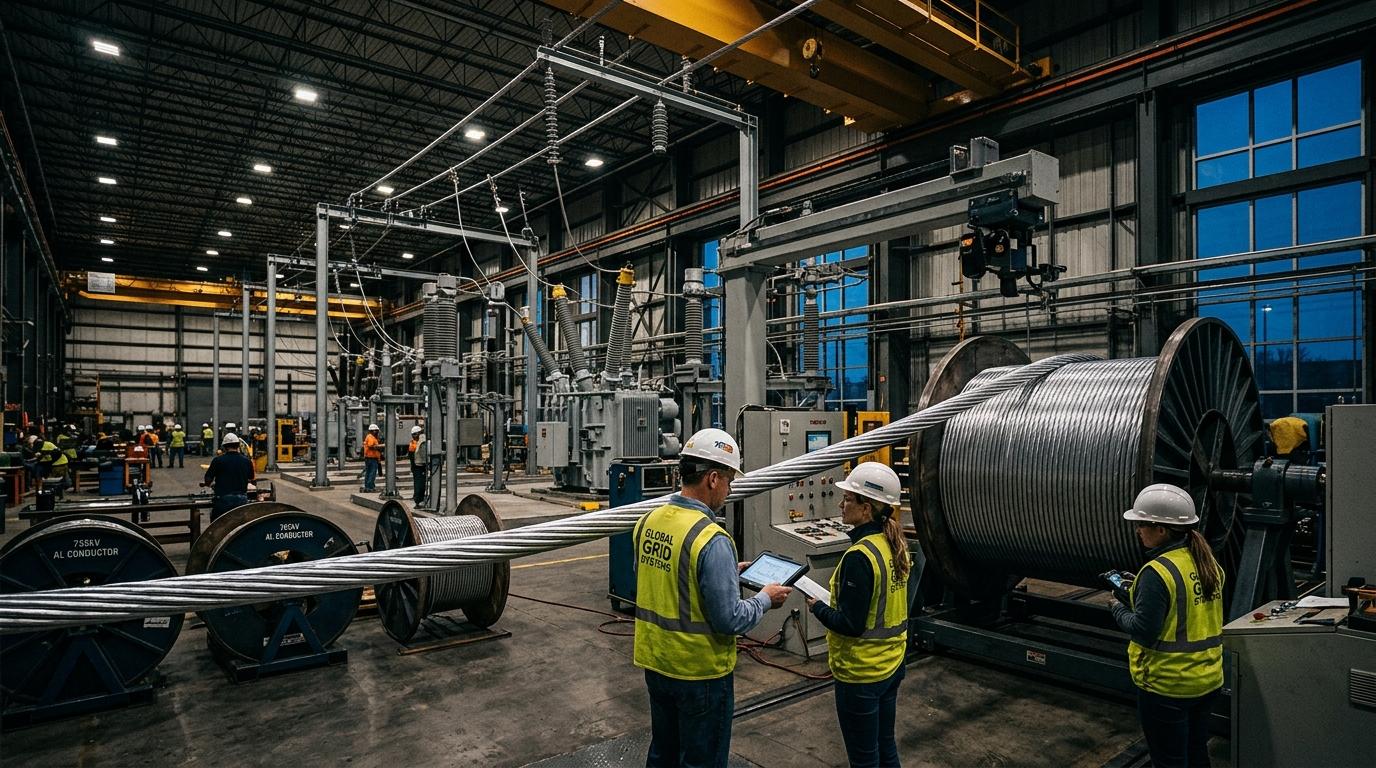 High-voltage electrical power transmission lines and power cables manufacturing facility
