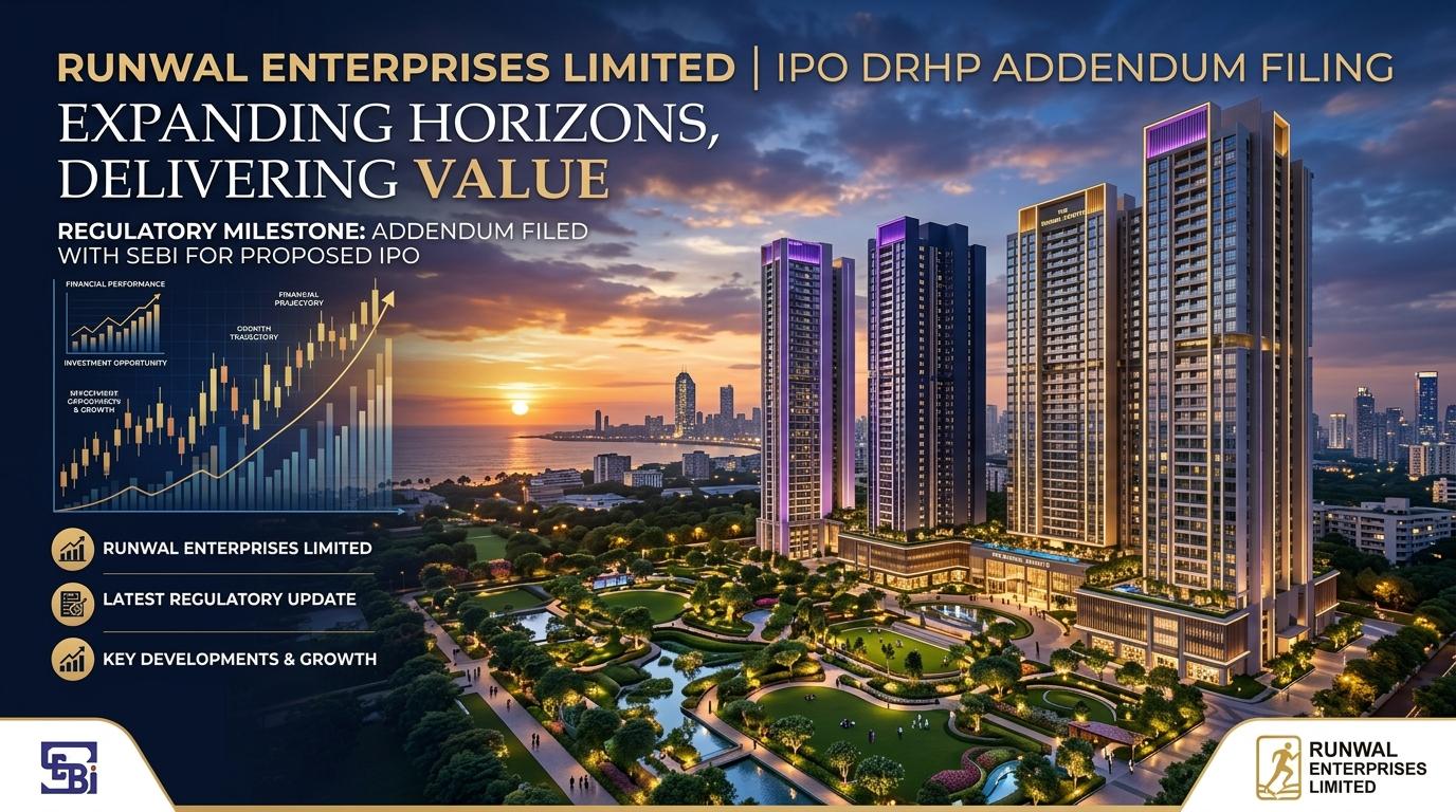 Runwal Enterprises Limited IPO DRHP Addendum filed with SEBI Mumbai real estate development