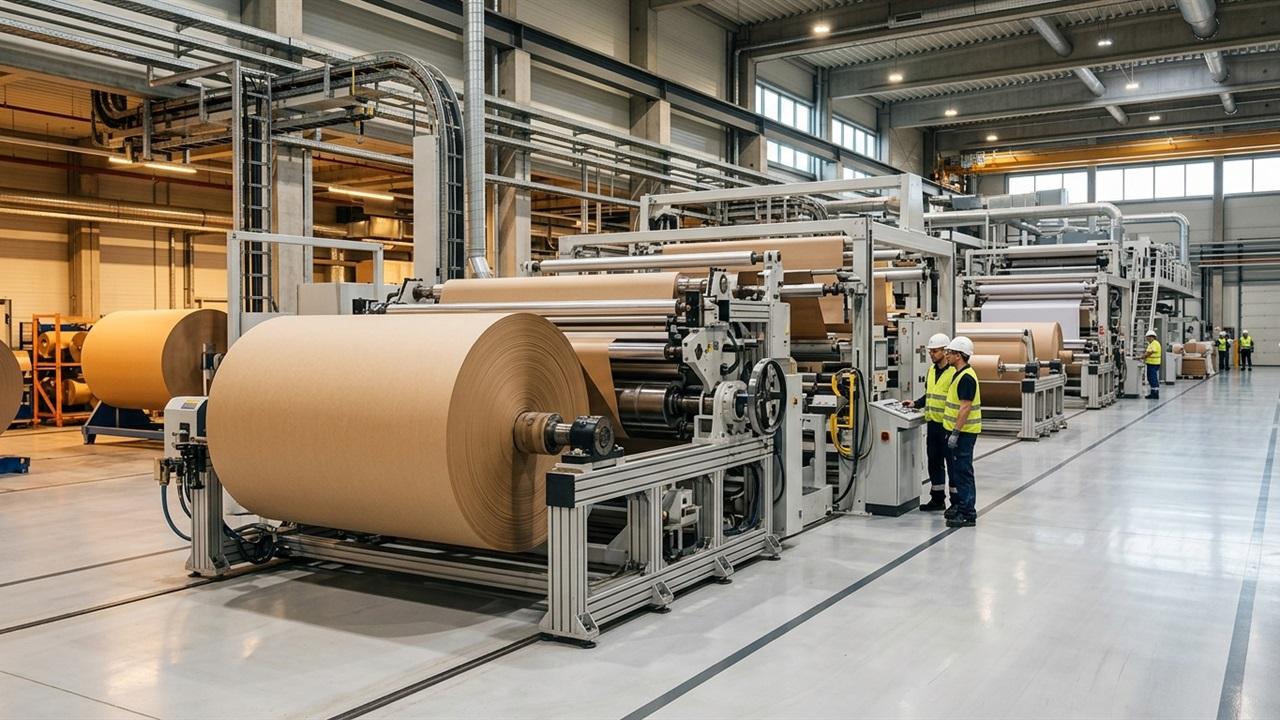 Sillverton Industries Limited paper manufacturing plant with industrial kraft paper rolls and production engineers for DRHP addendum review