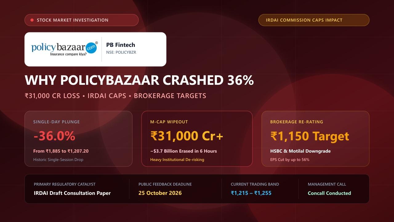 Why Policybazaar PB Fintech Share Price Is Falling IRDAI Commission Caps Crash