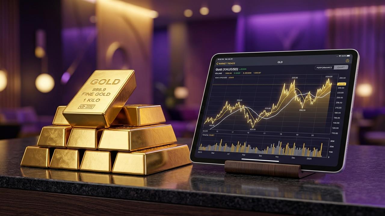 Gold bullion bars and digital trading interface representing Augmont Enterprises IPO opening today