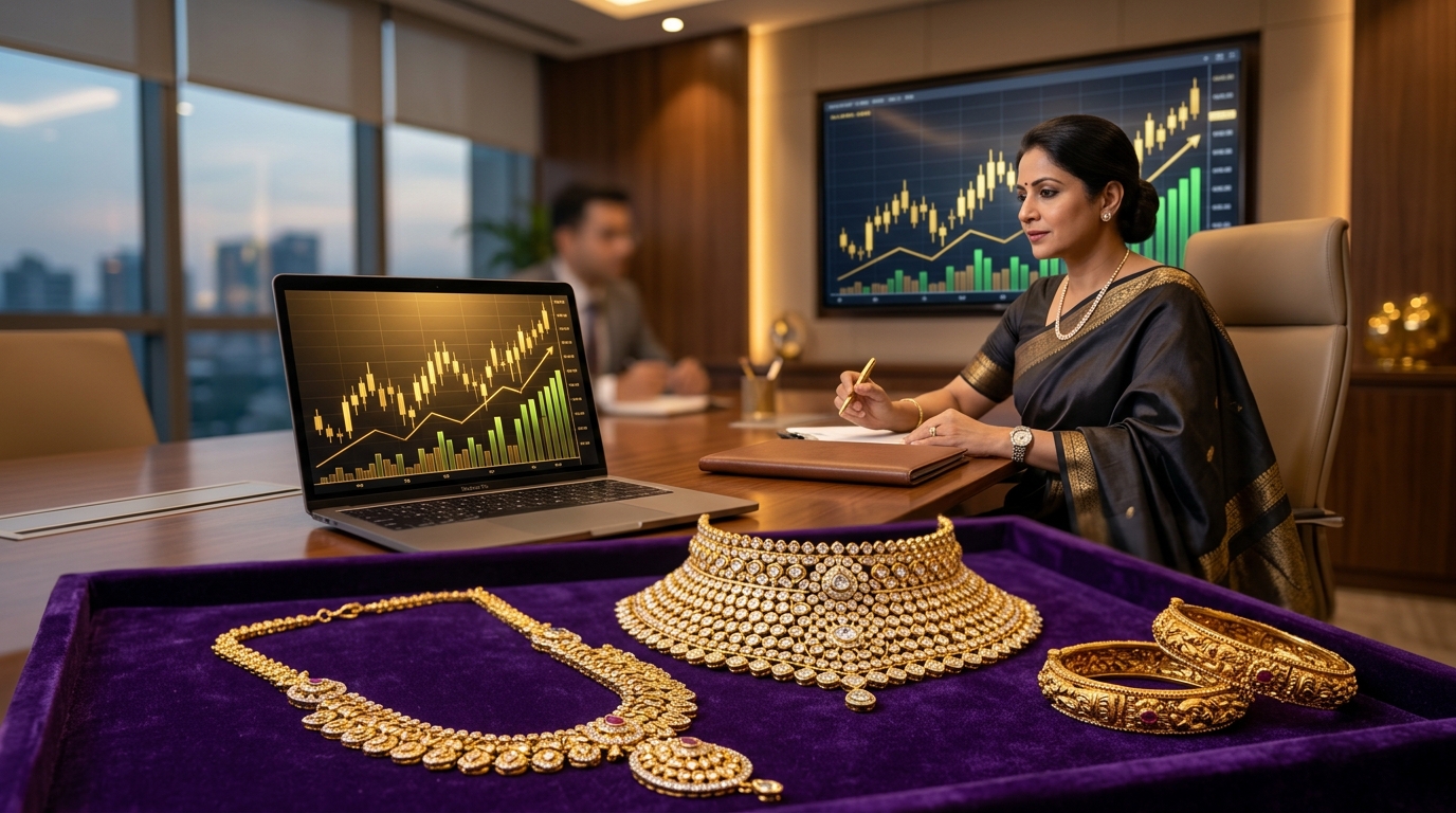 Deepa Jewellers Limited IPO gold and diamond wholesale corporate presentation with price band metrics and financial market growth charts