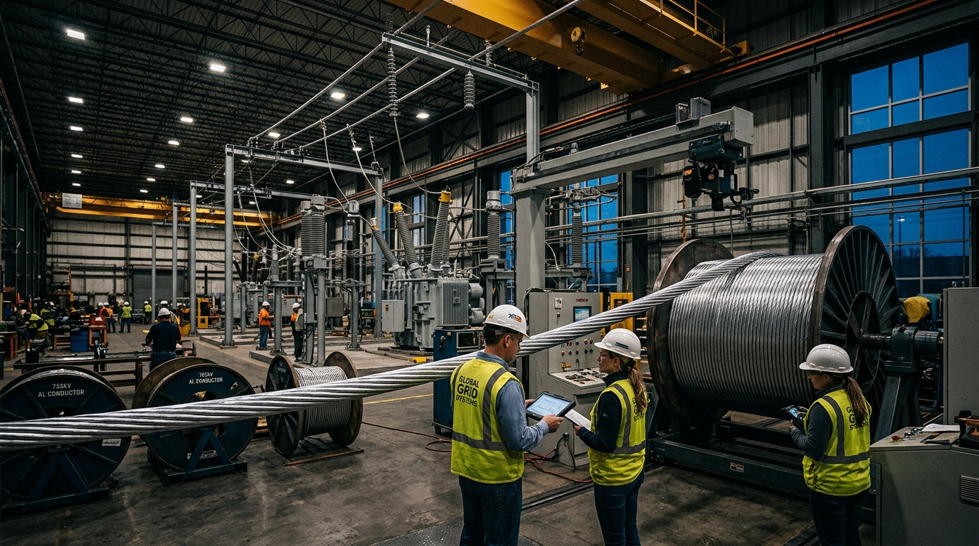 High-voltage electrical power transmission lines and power cables manufacturing facility
