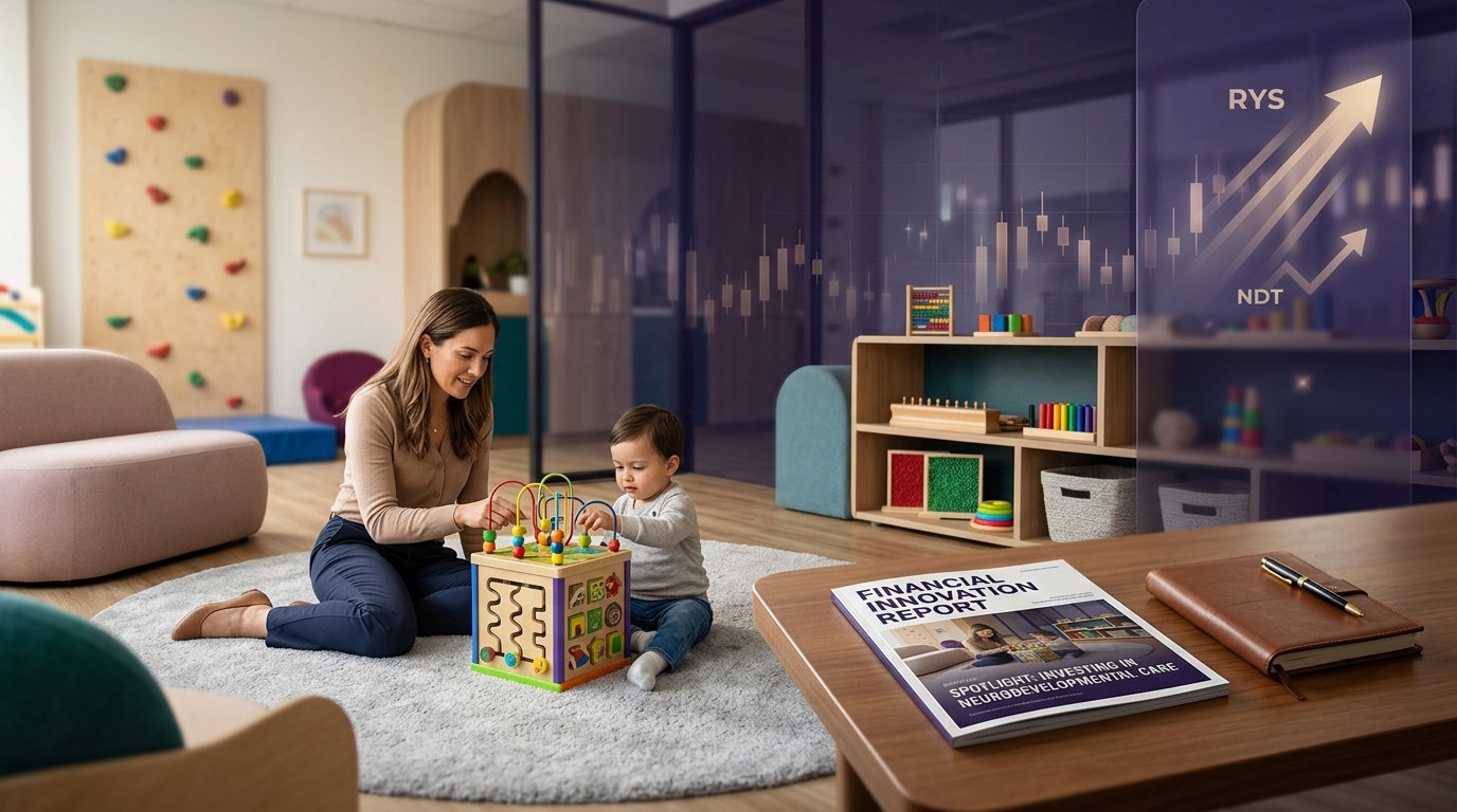 Rays of Belief Limited Mom's Belief IPO price band announcement banner featuring pediatric therapy clinical care and financial growth metrics
